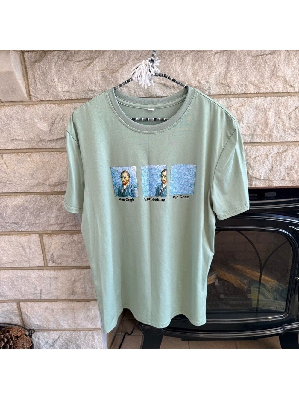 Van Gogh Graphic Green Unisex T-Shirt Medium